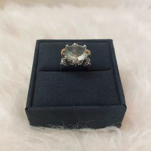 925 Sterling silver and 14k gold amethyst ring